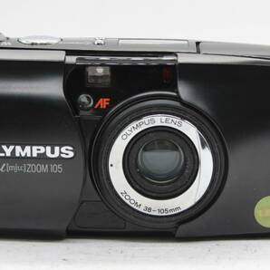 【返品保証】 オリンパス Olympus μ mju ZOOM 105 ブラック 38-105mm ケース付き コンパクトカメラ s6319の画像2