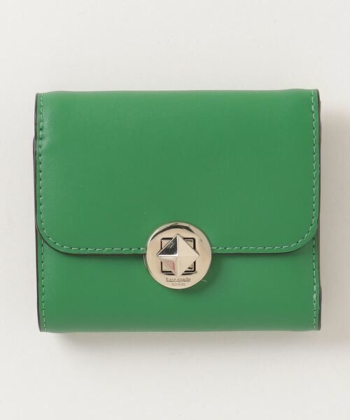 新品未使用 正規品 ケイトスペード KB570 300 AUDREY STRAW SMALL WALLET GREEN BEAN