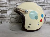 ヘルメット SUGAR RIDEZ 39 Smile ライズインターナショナル 55 58cm ジェットヘルメット 水玉 ドット_画像2