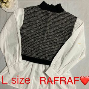 【Special SALE】☆RAFRAFしまむら　シャツドッキングハイネックベストレイヤードチュニック☆