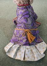 Ｍ＆Ｈ★オーダー★平安風！お内裏様の紫に金の縫腋の袍に生成に金桜紋の袴_画像4