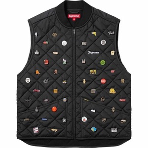 Supreme Pins Quilted Work Vest Black Medium ブラック ミディアム M 新品 国内正規品 シュプリーム ピンズ キルテッド ワーク ベスト