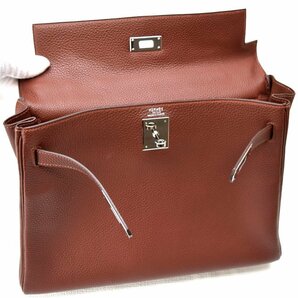 極美品 HERMES エルメス 【ケリー32 トゴ 2WAY ハンドバッグ ハバナ×シルバー金具】ショルダー □D刻印の画像8