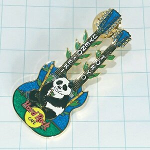 送料無料)Hard Rock Cafe 上野動物園 パンダ ２連ギター ハードロックカフェ ピンバッジ PINS ブローチ ピンズ A21879