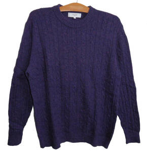  ultimate beautiful goods B:MING by BEAMS Beams 20AW cable braided wool knitted sweater L purple 