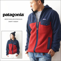 ◆Patagonia パタゴニア SHELLED SYNCHILLA SNAP-T HOODY シェルドシンチラ スナップT ナイロン×フリース フーディ パーカー S 25470_画像1