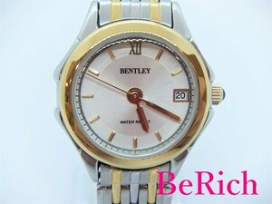 ベントレー BENTLEY レディース 腕時計 BK7030 白 ホワイト 文字盤 SS ブレス ゴールド シルバー デイト【中古】ht2472