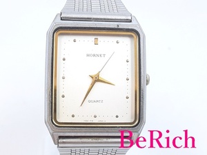 ホーネット HORNET 腕時計 HN-150 白 ホワイト 文字盤 SS ブレス アナログ クォーツ QZ ウォッチ 【中古】 ht1282