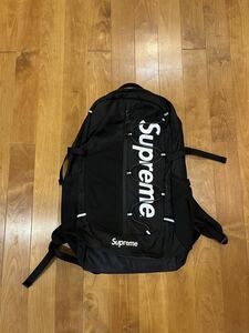 【美中古】Supreme シュプリーム 17SS Backpack バックパック CORDURA BLK ブラック 黒 リュック ナイロン デイバック