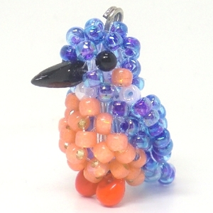  leather semi .. river . beads. small bird *3WAY( strap * smartphone Jack * fastener charm ) atelier small bird shop san 