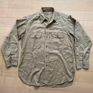 ★50's！米軍実物! regulation military shirt YALE ミリタリーシャツ マチ付き USA製 長袖 ワークシャツ