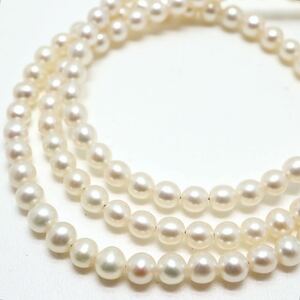 《K18WG淡水パールネックレス》J 12.5g 50cm 4.0-4.5mm珠 ベビーパール pearl necklace ジュエリー jewelry EA2/EB0