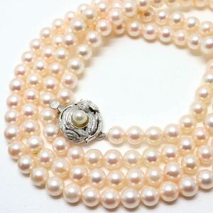 《アコヤ本真珠ロングネックレス》J ◎5.5-6.0mm珠 72.3g 146cm pearl necklace ジュエリー jewelry DE0/ED5 ★