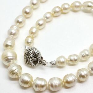 《南洋白蝶真珠ネックレス》J ◎40.7g 43cm 7.0-11mm珠 パール pearl necklace ジュエリーjewelry silver DH0/EA5★