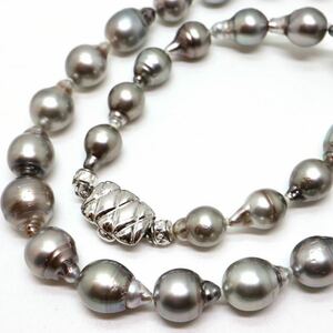 《南洋黒蝶真珠ネックレス》J ◎52.6g 47cm 8.5-11.5mm珠 真珠 pearl necklace ジュエリー jewelry EB0/EB0★