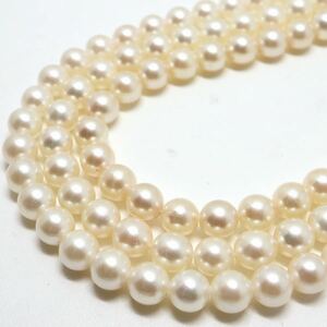 《アコヤ本真珠ネックレス3点おまとめ》J 87.7g 真珠 ケシ パール バロック pearl necklace accessory jewelry ジュエリー EC1