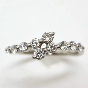 《Pt950 天然ダイヤモンドリング》J 11号 2.7g 0.36ct diamond jewelry ring ジュエリー EB3/EB5