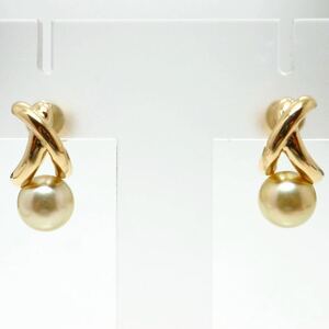 MIKIMOTO(ミキモト)テリ良し!!《K18 アコヤ本真珠イヤリング》J 6.3g pearl パール earring pierce jewelry ジュエリー EB7/EB7