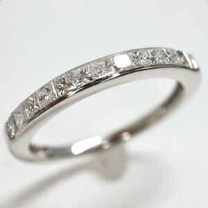 GSTV(ジーエスティーヴィー)《K18 天然ダイヤモンドハーフエタニティリング》F 約2.9g 18.5号 diamond ring 指輪 jewelryED6/EG5