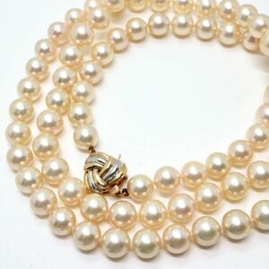 良質!!《K18アコヤ本真珠ネックレス》F ◎7.5-8.0mm珠 67.4g 83cm pearl necklace ジュエリー jewelry EH0/EH0