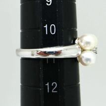 新品仕上げ済み!!POLA jewelry(ポーラジュエリー)《Pt900天然ダイヤモンド/アコヤ本真珠リング》J 5.9g 11号 diamond ring pearl EB5/EB6_画像9