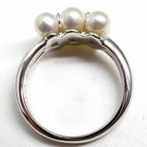 新品仕上げ済み!!POLA jewelry(ポーラジュエリー)《Pt900天然ダイヤモンド/アコヤ本真珠リング》J 5.9g 11号 diamond ring pearl EB5/EB6_画像7