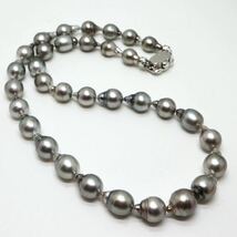 《南洋黒蝶真珠ネックレス》J ◎52.6g 47cm 8.5-11.5mm珠 真珠 pearl necklace ジュエリー jewelry EB0/EB0★_画像5