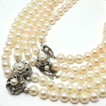 《アコヤ本真珠ネックレス5点おまとめ》J 約146.2g pearl パール necklace ジュエリー jewelry EB6_画像3