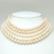 《アコヤ本真珠ネックレス5点おまとめ》J 約146.2g pearl パール necklace ジュエリー jewelry EB6_画像1