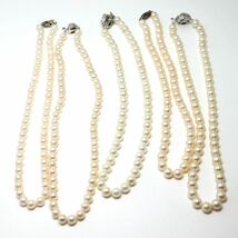 《アコヤ本真珠ネックレス5点おまとめ》J 約146.2g pearl パール necklace ジュエリー jewelry EB6_画像7