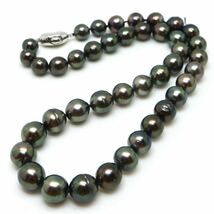 《南洋黒蝶真珠ネックレス》J 61.0g 47cm 8.5-11.0mm珠 黒蝶 パール pearl necklace ジュエリーjewelry EE5/EE5_画像6