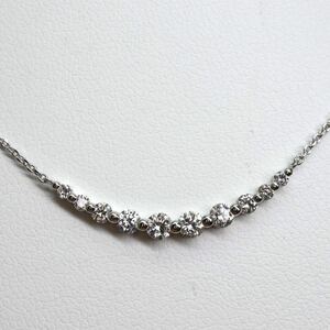 VENDOME AOYAMA(ヴァンドーム青山) 《Pt950/Pt850天然ダイヤモンドデコルテネックレス》J 2.9g 41cm 0.45ct diamond necklace jewelry EB5