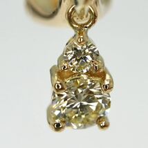 《K18天然ダイヤモンドイヤリング》J 約8.2g 0.32ct 0.32ct earring diamond jewelry ジュエリー EF7/EF9_画像6