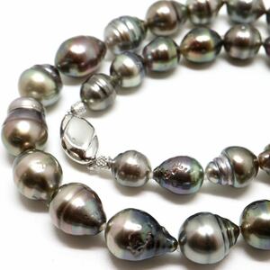 《南洋黒蝶真珠ネックレス》J 9.0-12.0mm珠 70.0g 46cm pearl necklace ジュエリー jewelry EA0/EB5