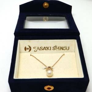 TASAKI(田崎真珠)箱付き!!《K18天然ダイヤモンド/アコヤ本真珠ネックレス》J 3.0g 41.5cm necklace jewelry diamond pearl EB1/EB1