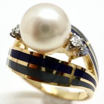 MIKIMOTO(ミキモト)《K18 天然ダイヤモンド/アコヤ本真珠リング》J 9.5号 6.8g diamond jewelry ring パール pearl ジュエリー ED7/ED7_画像3