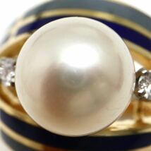 MIKIMOTO(ミキモト)《K18 天然ダイヤモンド/アコヤ本真珠リング》J 9.5号 6.8g diamond jewelry ring パール pearl ジュエリー ED7/ED7_画像4