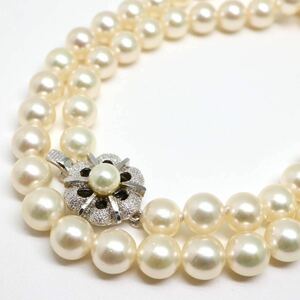  《アコヤ本真珠ネックレス》J 7.0-7.5mm珠 33.5g 45cm pearl necklace ジュエリー jewelry DE0/EA0