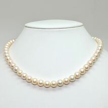 《アコヤ本真珠ネックレス》J 約37.0g 7.5-8.0mm珠 約44cm pearl ジュエリーjewelry DC2/DD2_画像2