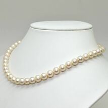 《アコヤ本真珠ネックレス》J 約37.0g 7.5-8.0mm珠 約44cm pearl ジュエリーjewelry DC2/DD2_画像3