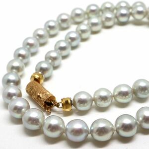 《K14アコヤ本真珠ネックレス》F 約7.5-8.0mm珠 約36.8g 約45cm pearl necklace jewelry EB6/EE4