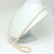 大珠!!良質!!《アコヤ本真珠ロングネックレス》F 約8.5mm珠 約91.6g 約84.5cm pearl necklace jewelry EB0/EC0_画像3