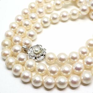 大珠!!良質!!《アコヤ本真珠ロングネックレス》F 約8.5mm珠 約91.6g 約84.5cm pearl necklace jewelry EB0/EC0