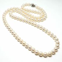 大珠!!良質!!《アコヤ本真珠ロングネックレス》F 約8.5mm珠 約91.6g 約84.5cm pearl necklace jewelry EB0/EC0_画像6