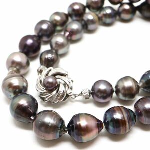 《K14WG南洋黒蝶真珠ネックレス》F 約8.5-11.0mm珠 約53.6g 約42.5cm pearl necklace ジュエリー jewelry EB9/EF0