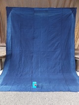 色ムラある青系中厚藍木綿古布・長い5幅繋ぎ・210×164㌢・重630g・リメイク素材_画像1
