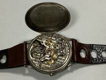 ジャンク品 アンティーク クロノグラフ SS/シルバー ケース Vintage TH. PICARD FILS Chronograph 竜頭欠品 (部品取り用)_画像6