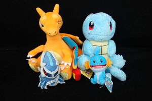 ◆ぬいぐるみ03 ポケットモンスター ゼニガメ ミズゴロウ リザードン ディアルガードル ポケモン◆玩具/消費税0円