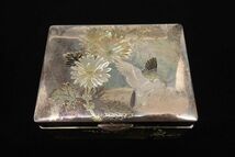 ◆照義刻 彫金花鳥図宝石箱 小物入れ◆三越 SILVER/消費税0円_画像2