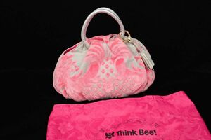 ◆バッグ55 ThinkBee！ ハンドバッグ 美品 グレー×ピンク◆シンクビー/消費税0円